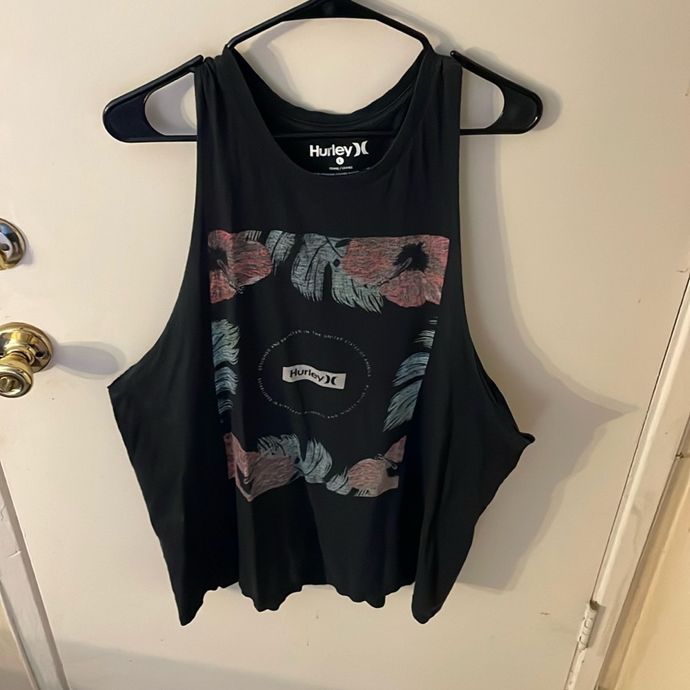 Hurley cut off tee, size large, black
